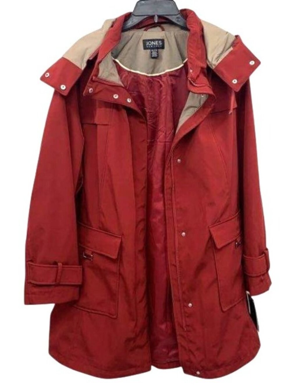 Jones New York Women's Deep Red Hooded Jacket 2X New With Tags